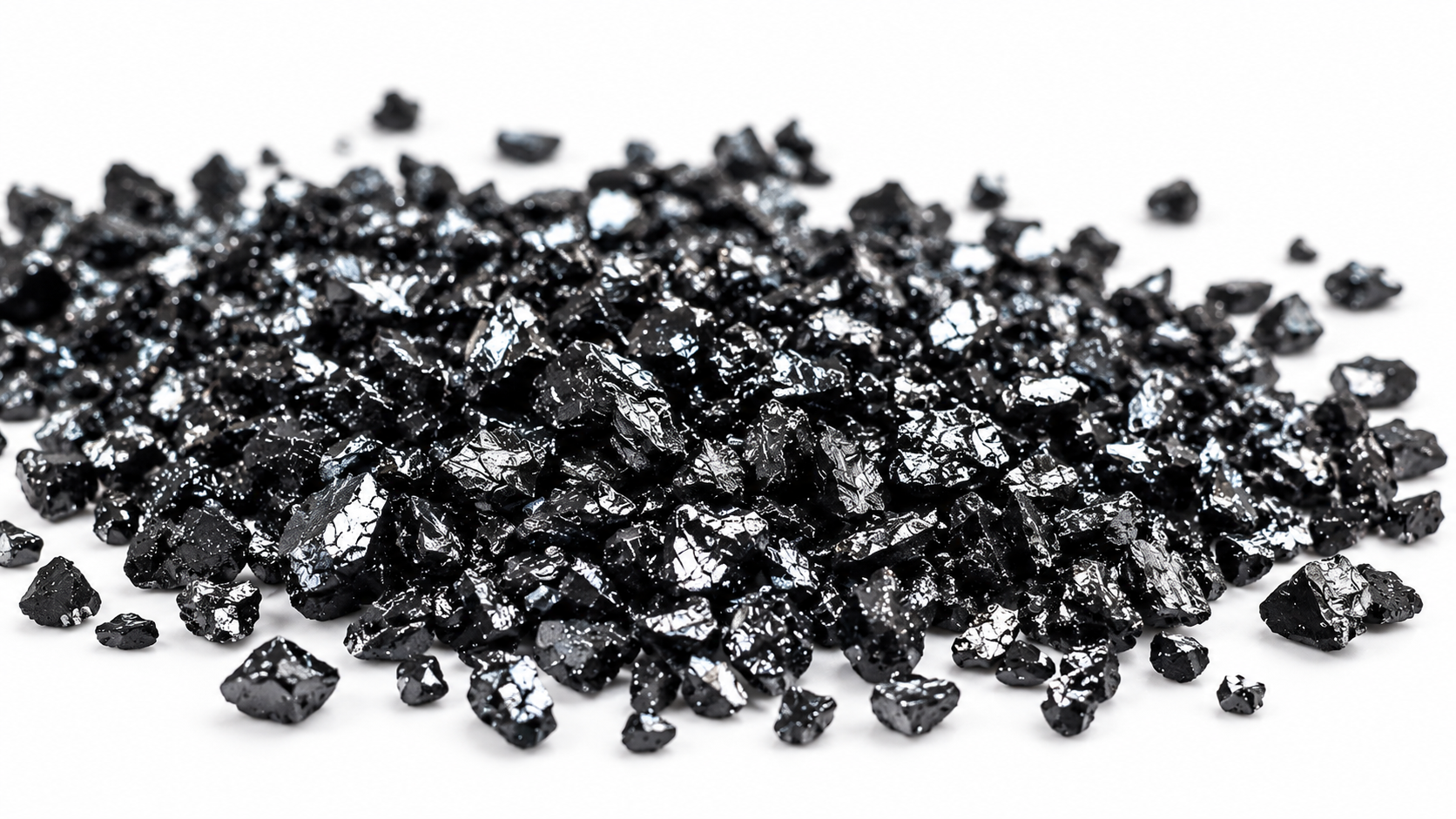 Anthracite filter media — close-up view